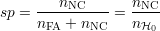 n n
sp = ----NC----= -NC-
nFA + nNC nH0